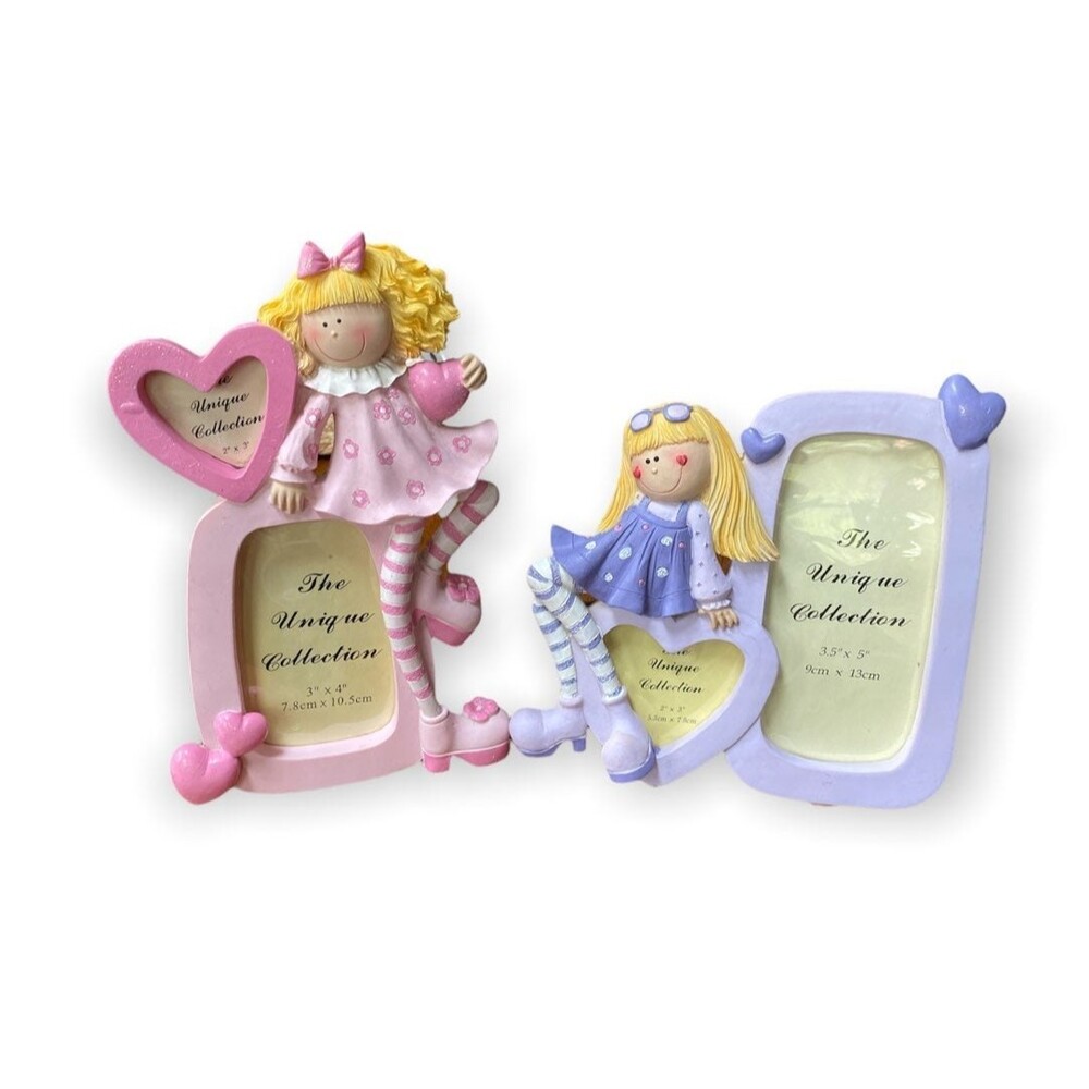 Lot of 2 mini gallery photo frames girl's nursery/bedroom decor pink, lavender